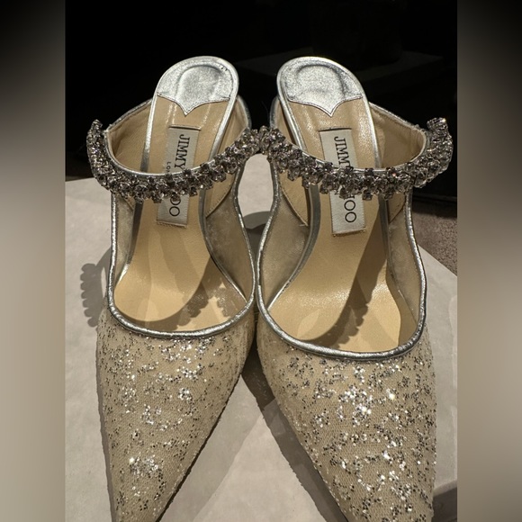 Jimmy Choo Bing Silver heels size 7 - Picture 1 of 5